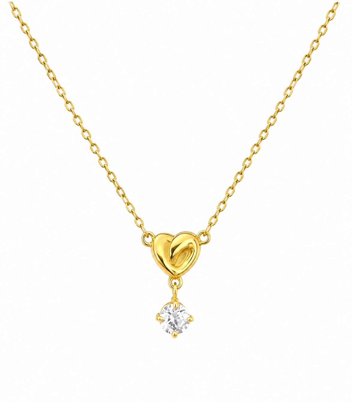 Heart Crystal Drop Pendant Necklace