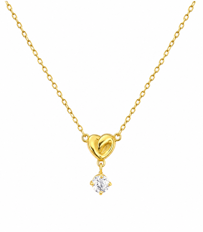 Heart Crystal Drop Pendant Necklace