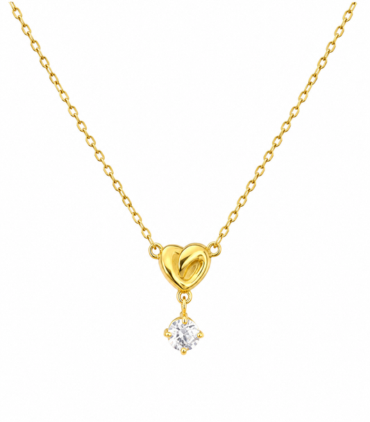 Heart Crystal Drop Pendant Necklace
