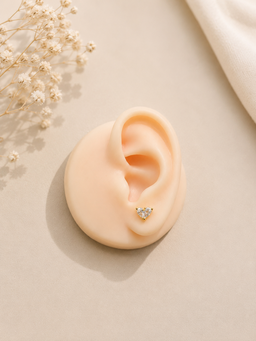 Heart Stone Helix Earrings
