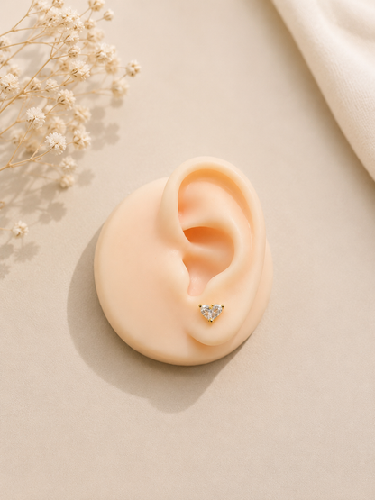 Heart Stone Helix Earrings