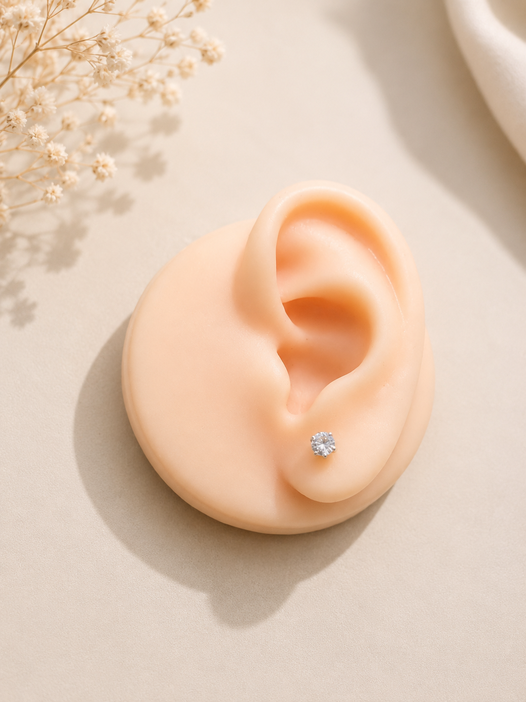 Small CZ Stone Helix Earrings