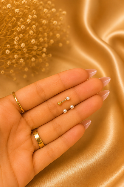 Tiny Pearl Helix Earrings