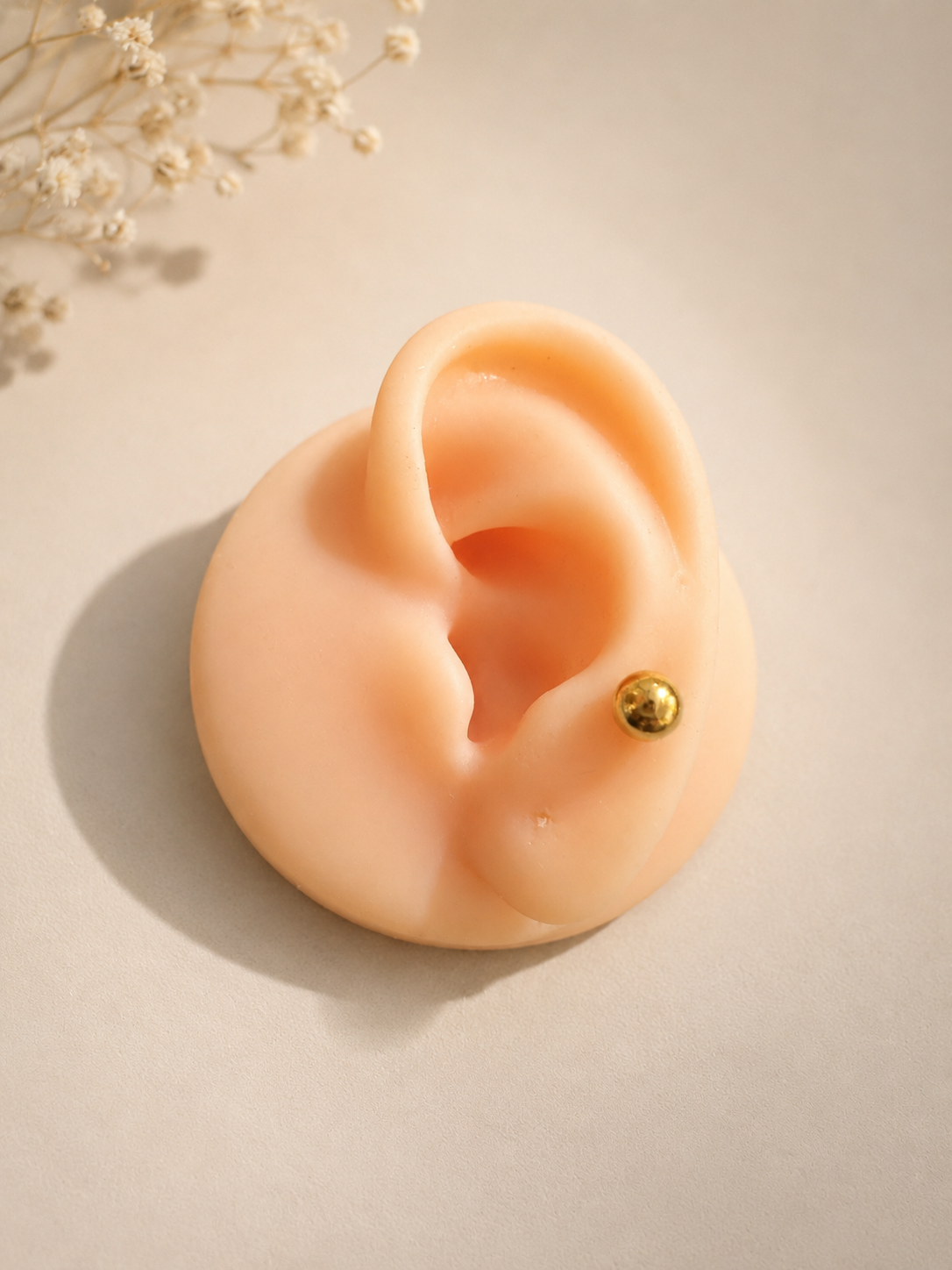 Gold Ball Helix Earrings