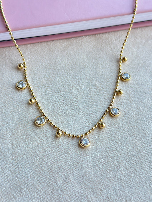 Floating Crystal Ball Chain Necklace