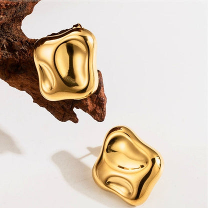 Gold Sculptural Stud Earrings