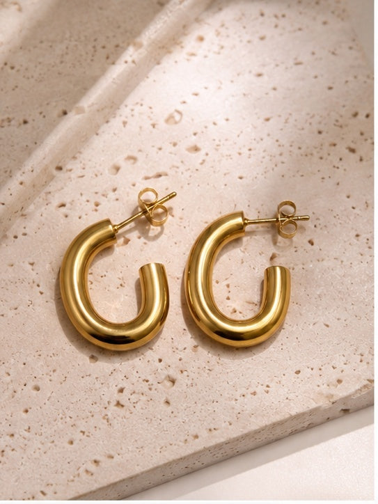 Chunky Open Hoop Earrings