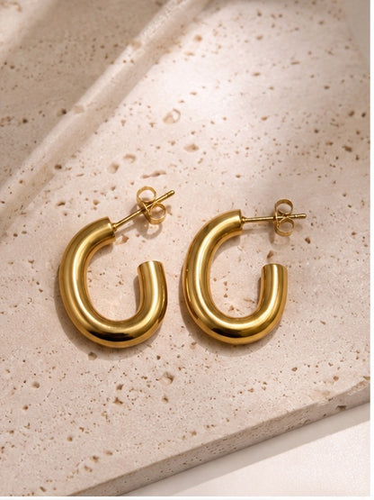 Chunky Open Hoop Earrings
