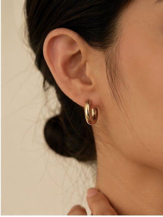 Chunky Open Hoop Earrings