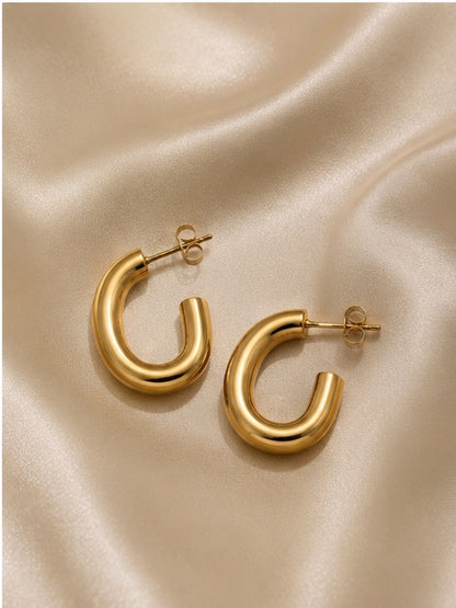 Chunky Open Hoop Earrings
