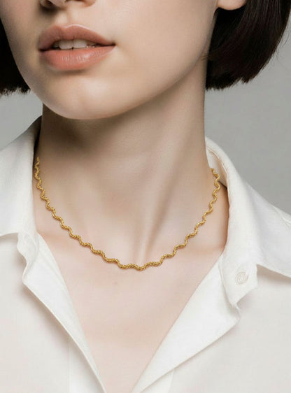 Twisted Rope CZ Pendant Necklace