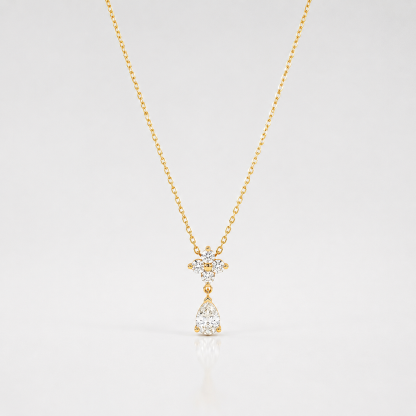 Clover Stone Drop Necklace