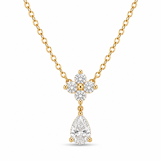 Clover Stone Drop Necklace