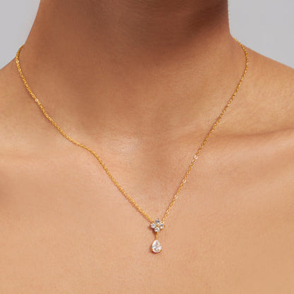 Clover Stone Drop Necklace