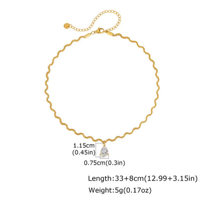 Twisted Rope CZ Pendant Necklace