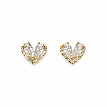 Heart Stone Stud Earrings