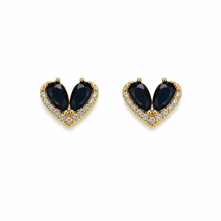 Heart Stone Stud Earrings
