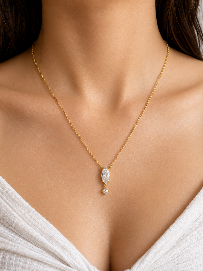Marquise Stone Drop Necklace