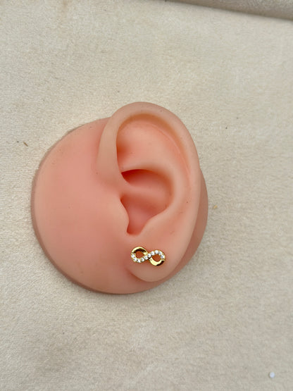 CZ Infinity Stud Earrings