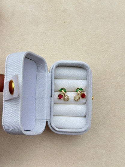 Cherry CZ Stud Earrings