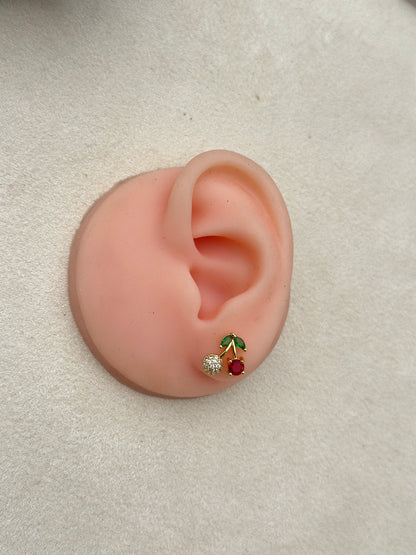 Cherry CZ Stud Earrings