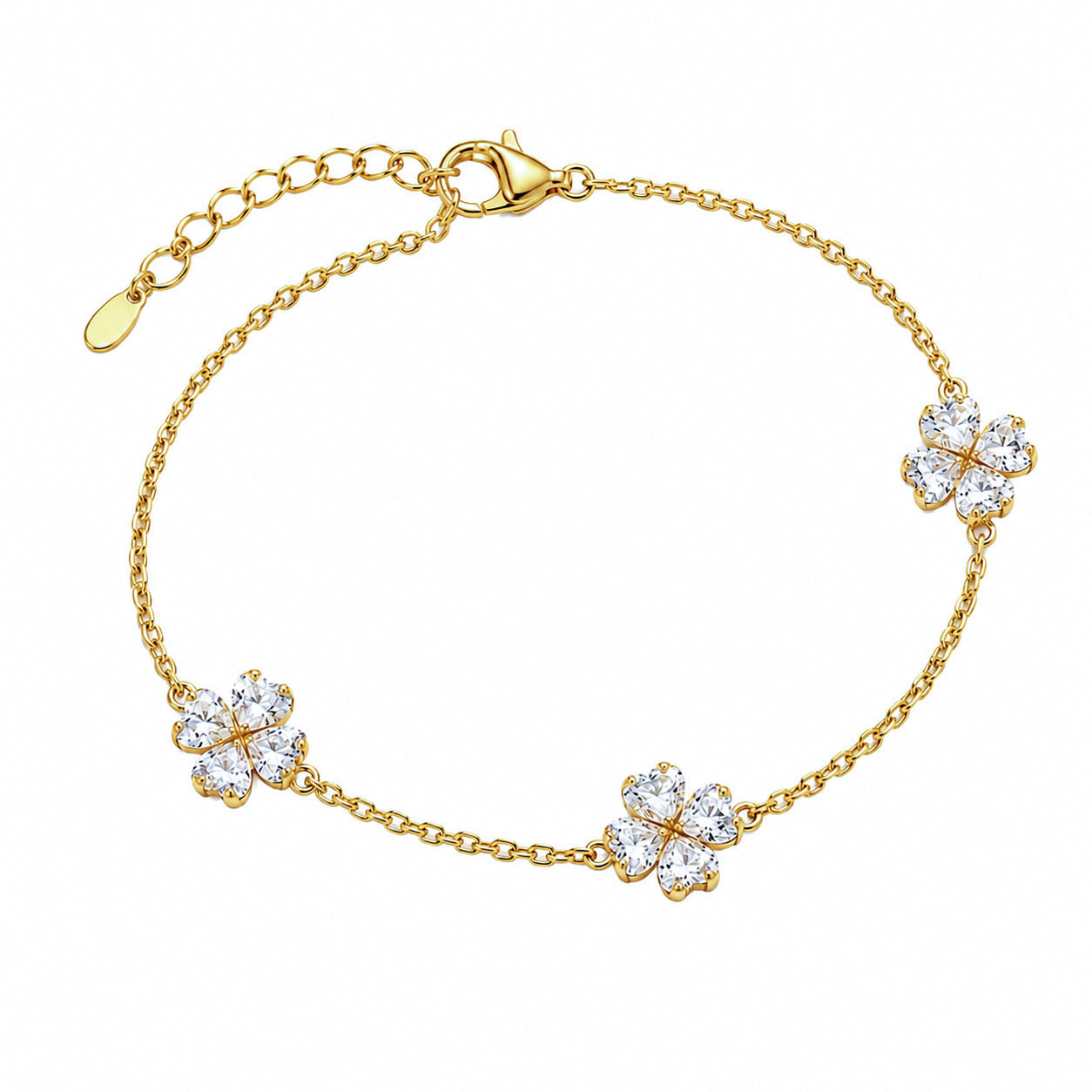 CZ Flower Station Bracelet