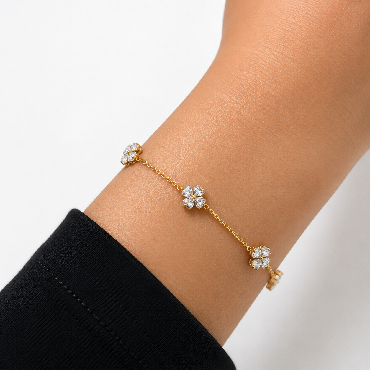 CZ Flower Station Bracelet