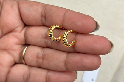 Open Croissant Hoop Earrings