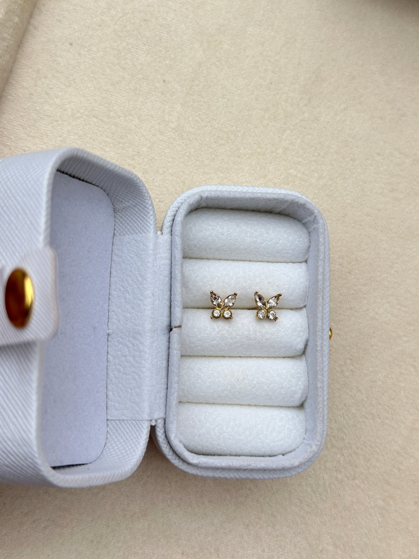 CZ Butterfly Stud Earrings