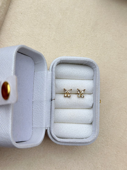 CZ Butterfly Stud Earrings