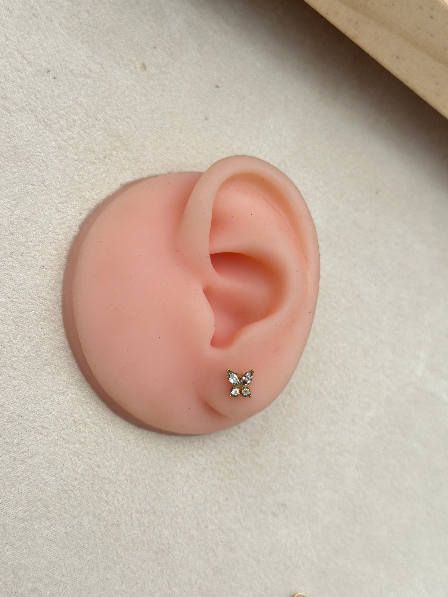CZ Butterfly Stud Earrings