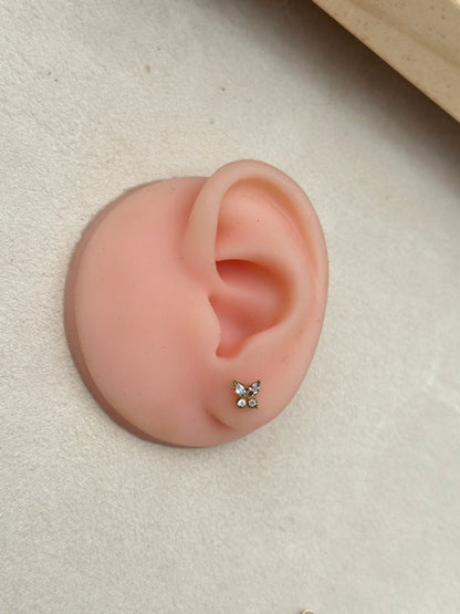 CZ Butterfly Stud Earrings