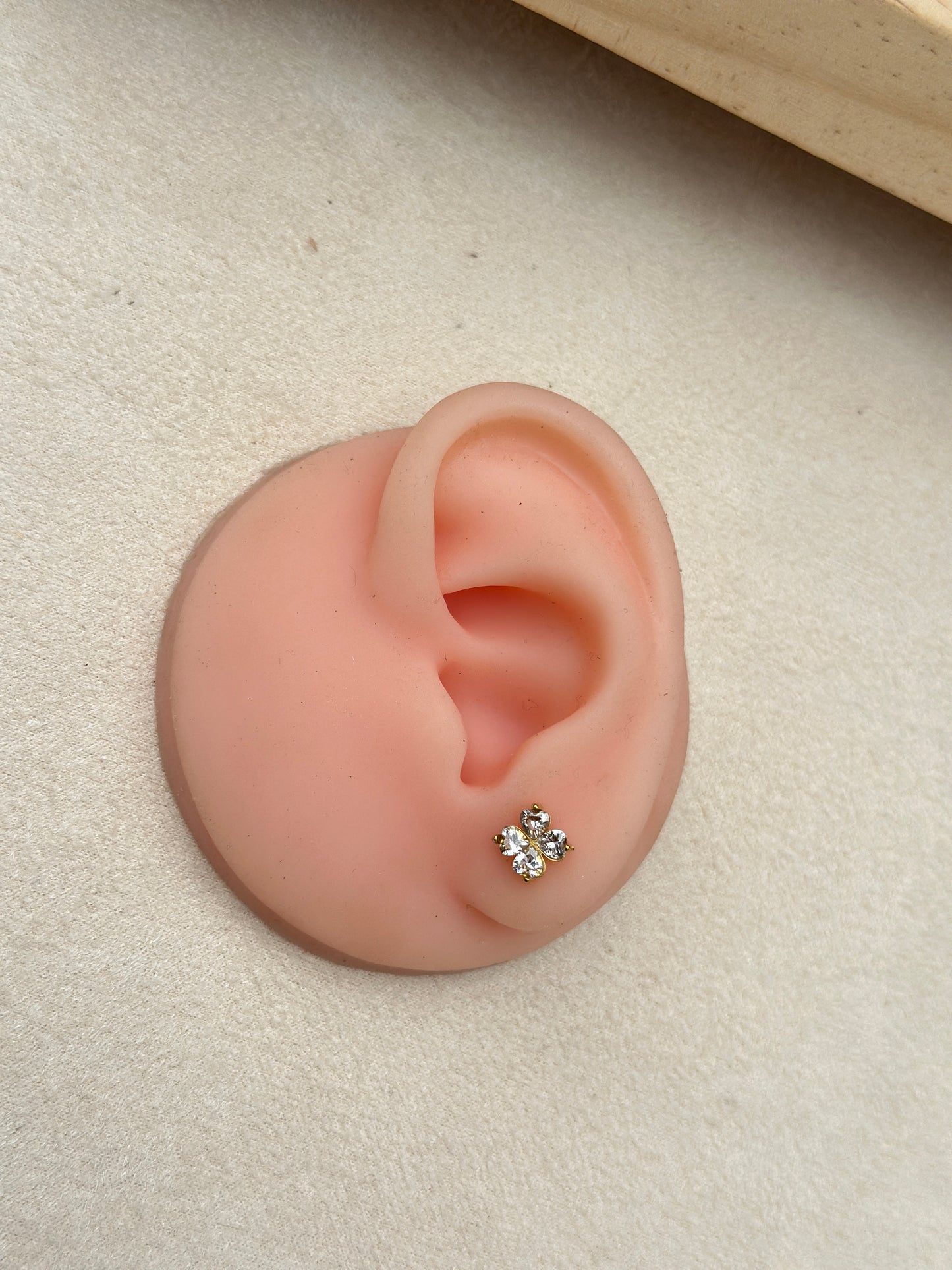 CZ Clover Stud Earrings