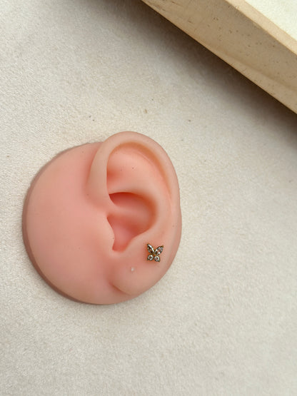 CZ Butterfly Stud Earrings