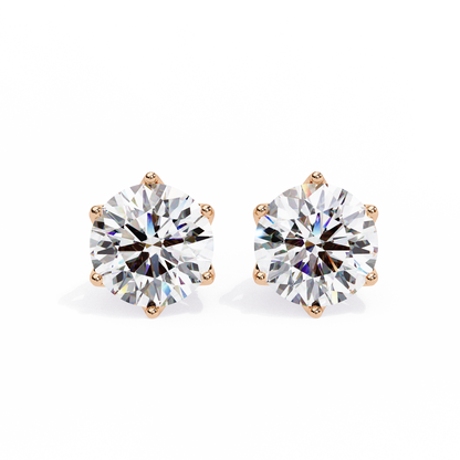 Round Solitaire Stud Earrings