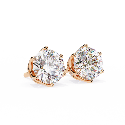 Round Solitaire Stud Earrings