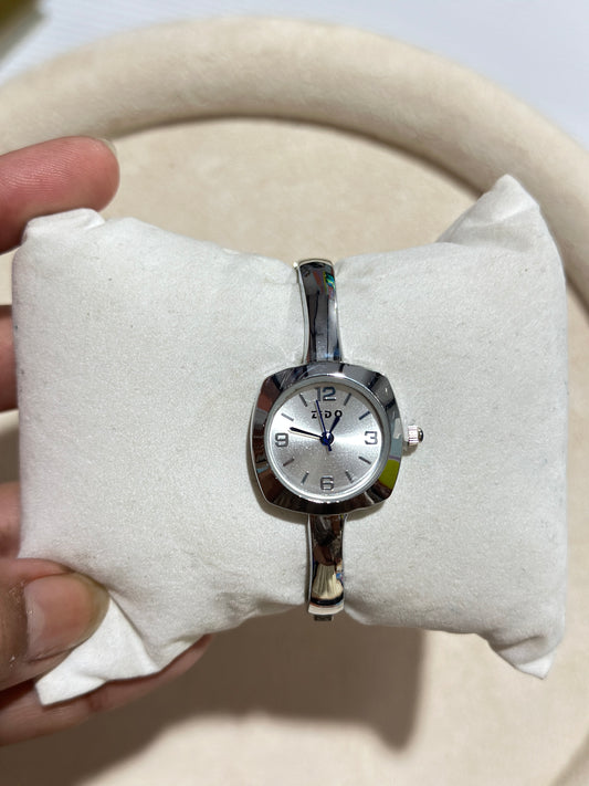 Silver Square Roman Numeral Mesh Band Watch