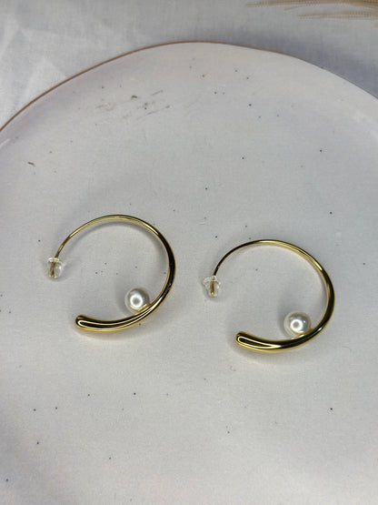Pearl Charm Drop Earrings