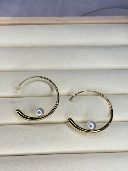 Pearl Charm Drop Earrings