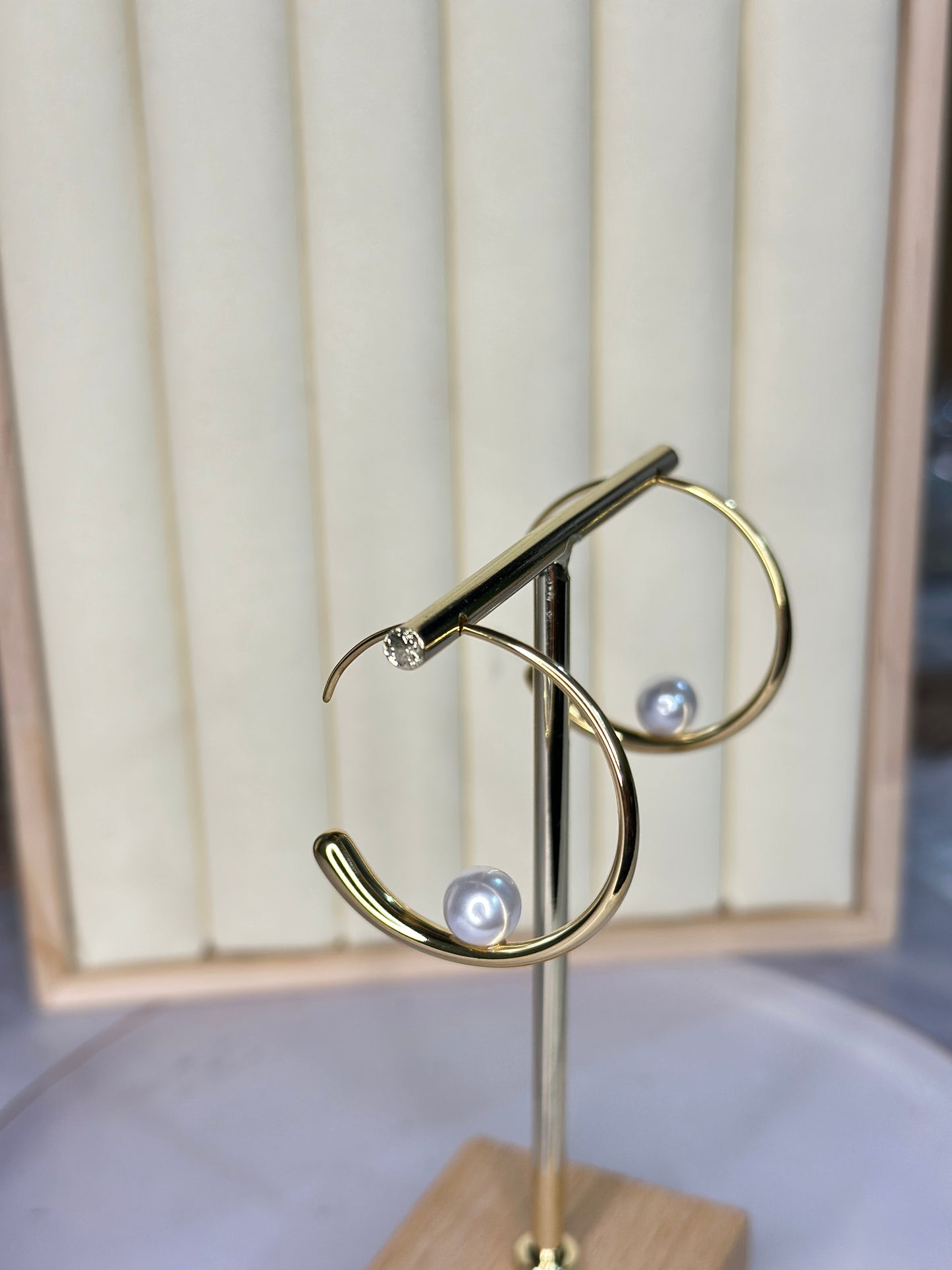 Pearl Charm Drop Earrings