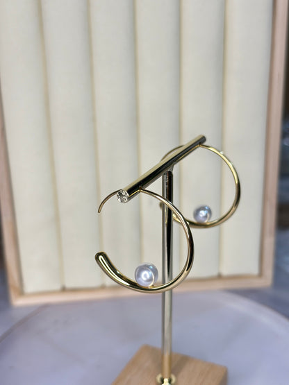 Pearl Charm Drop Earrings