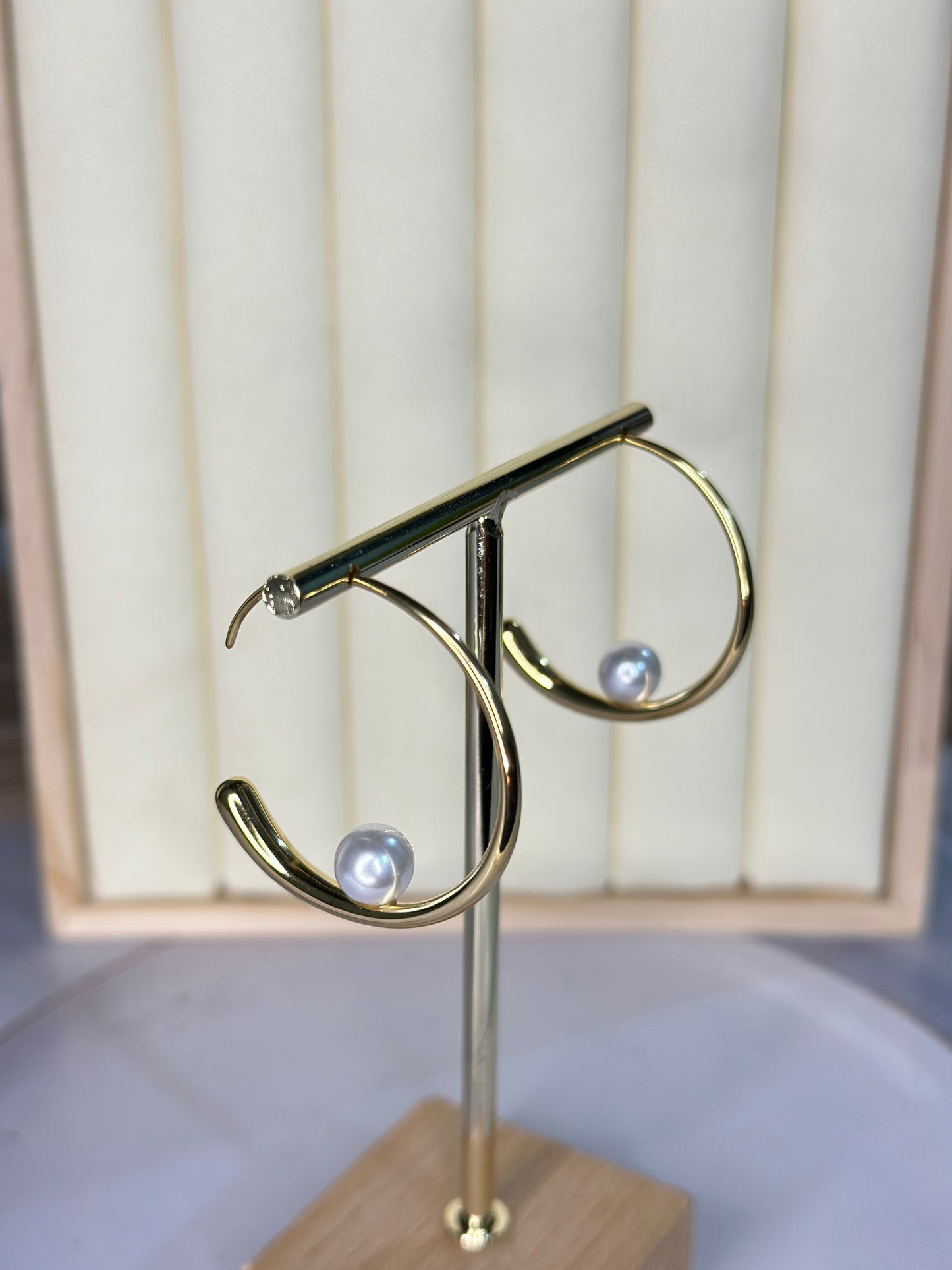 Pearl Charm Drop Earrings