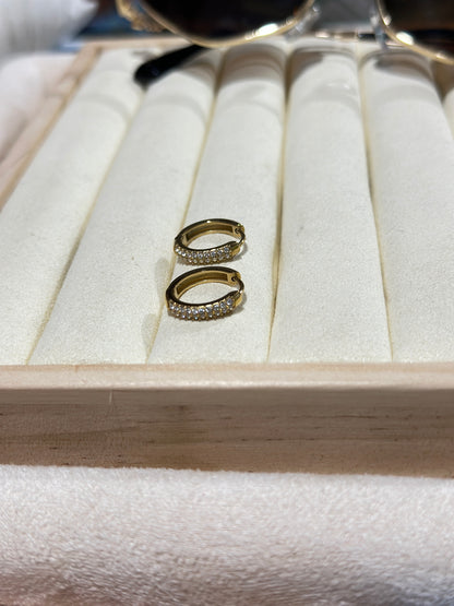 Crystal Pave Huggie Hoop Earrings