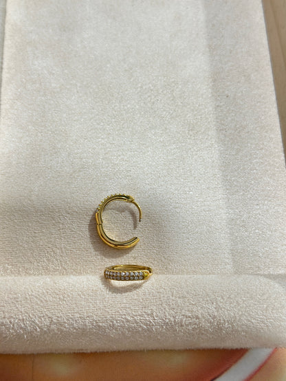 Crystal Pave Huggie Hoop Earrings