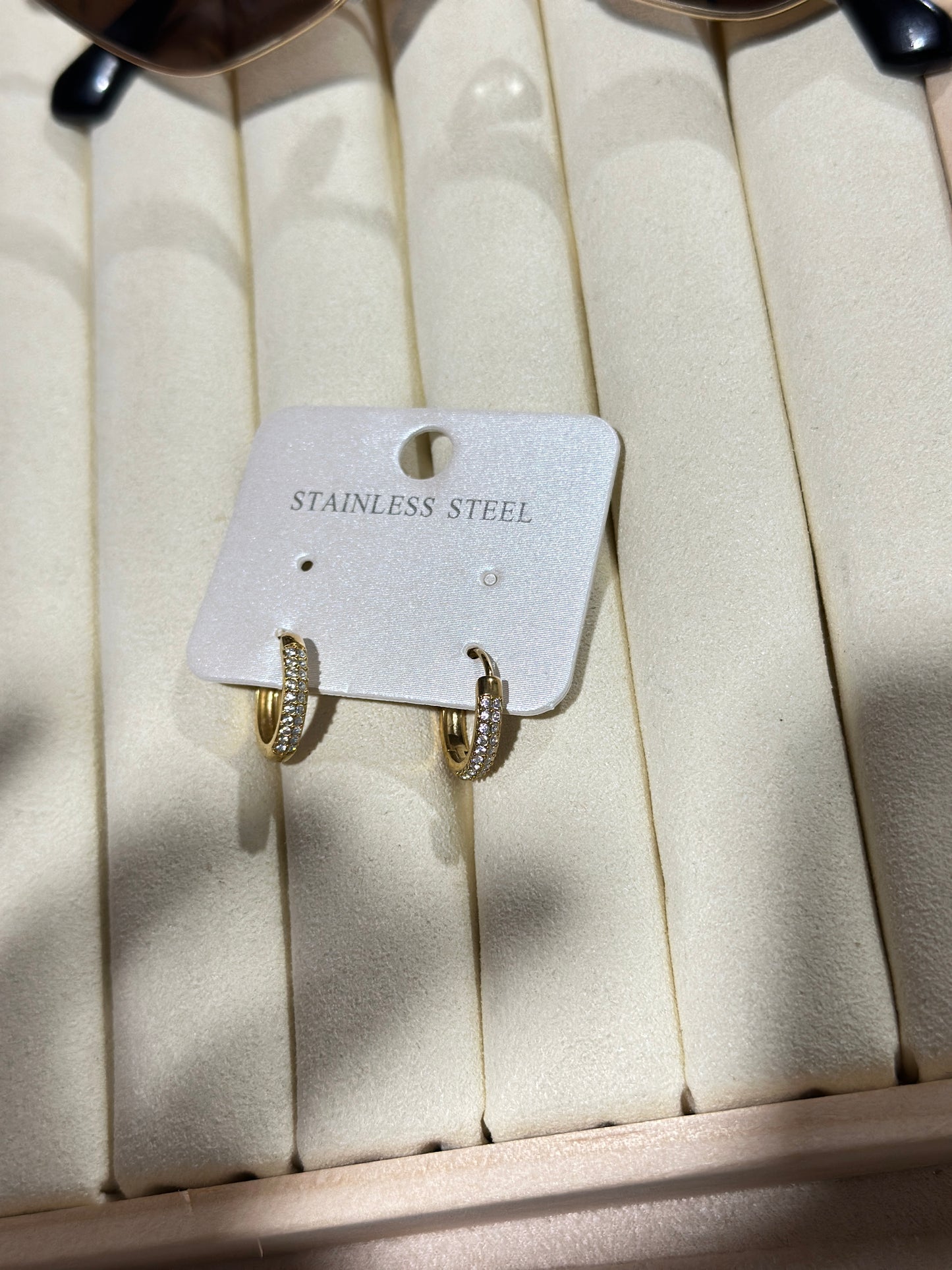 Crystal Pave Huggie Hoop Earrings
