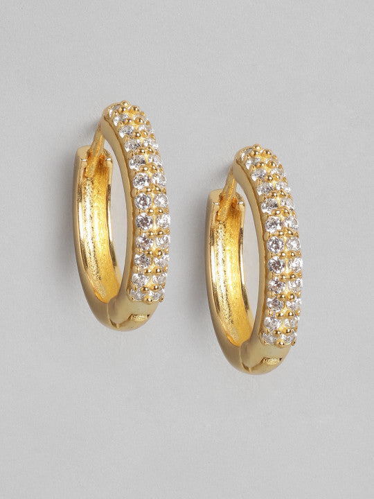 Pave Huggie Hoop Earrings