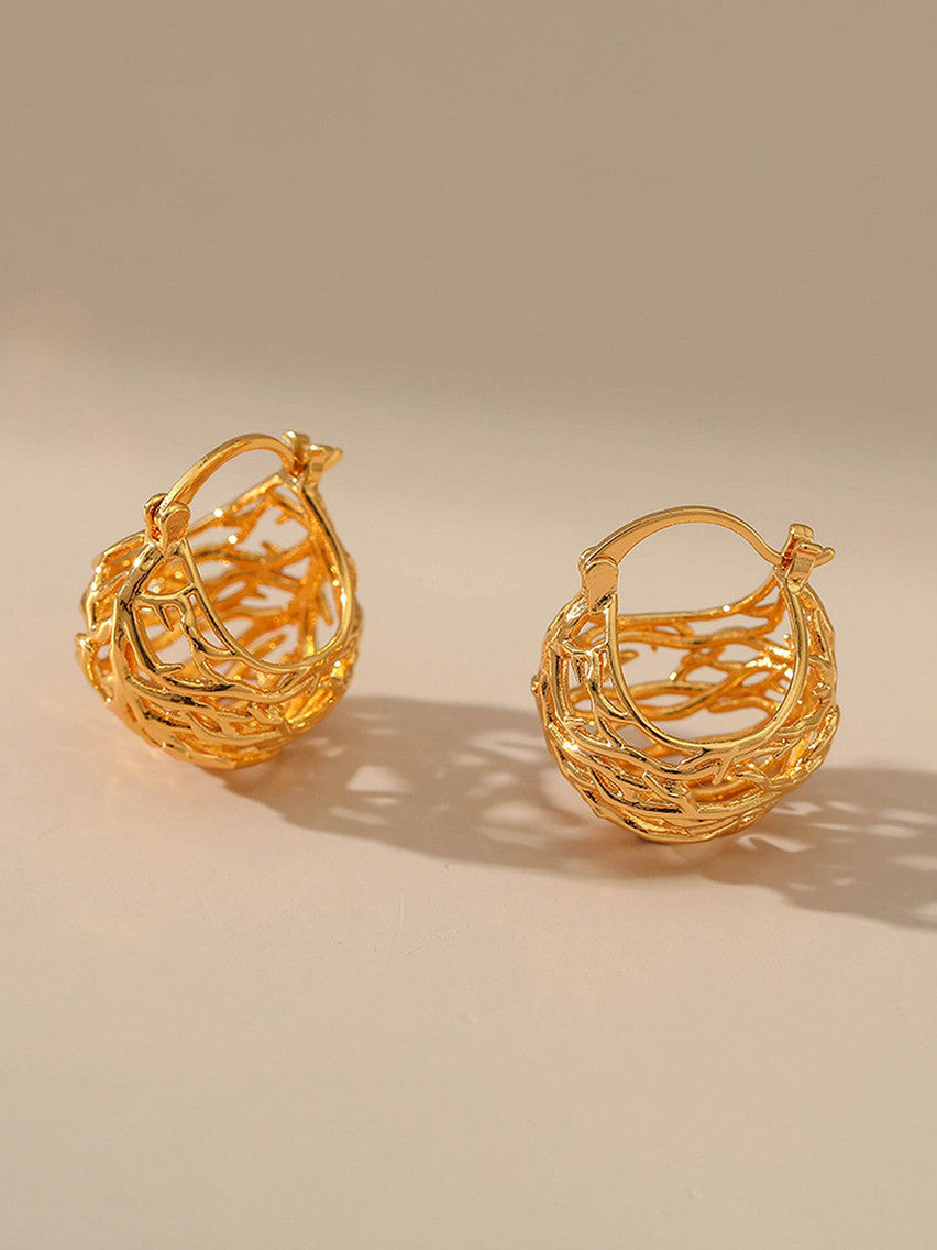 Textured Wire Hoop Earrings