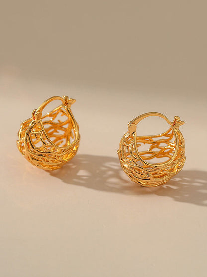 Textured Wire Hoop Earrings