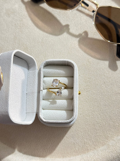 Oval and Pear Bypass Two-Stone Ring