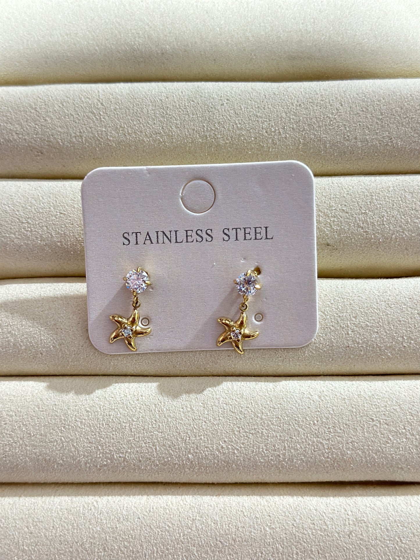 Starfish Crystal Drop Earrings